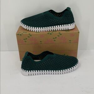 Ilse Jacobsen Tulip slip-on women flat sneaker shoe perforated green new 38 8